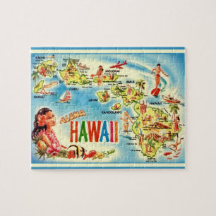 Hawaii Vintage 8x10 Kartenpuzzle Puzzle