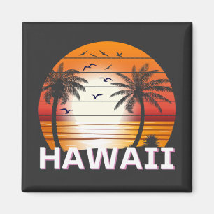 Hawaii Vintage Palmen Sommer Strand Magnet