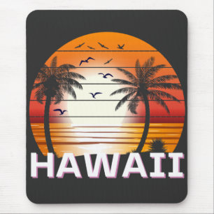 Hawaii Vintage Palmen Sommer Strand Mousepad