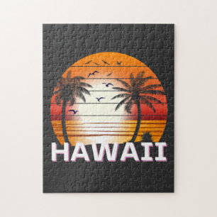 Hawaii Vintage Palmen Sommer Strand Puzzle