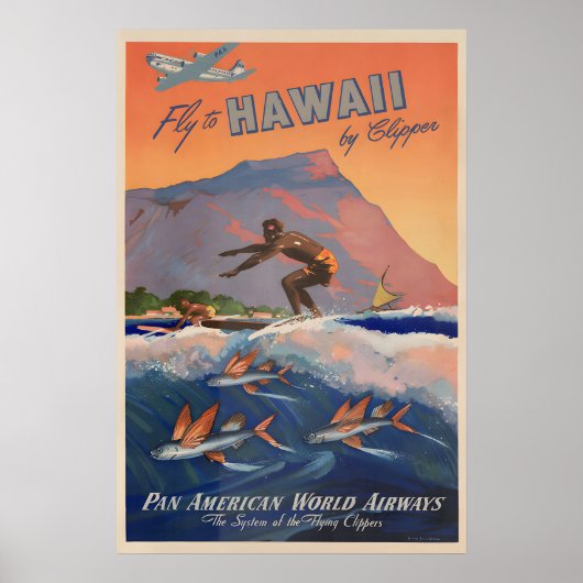 Hawaii - Vintage Pan American Clipper Poster (Vorne)