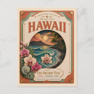 Hawaii Vintage Paper Cut American Arcana Postkarte