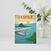 Hawaii Vintage Reise Postkarte (Stehend Vorderseite)