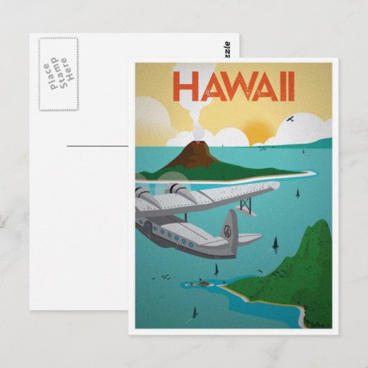 Hawaii Vintage Reise Postkarte (Vorne/Hinten)