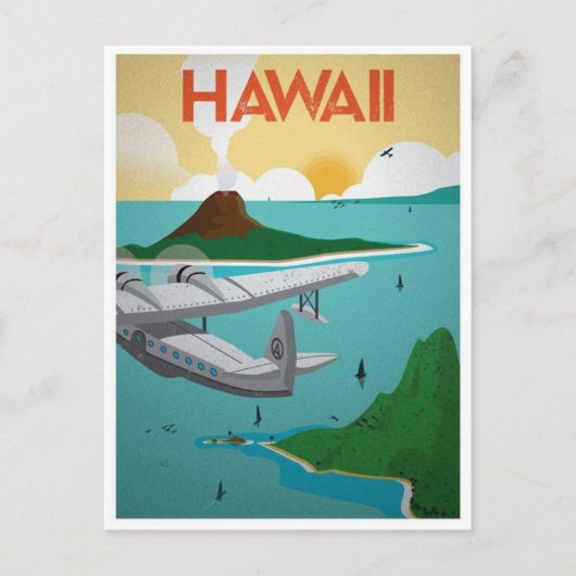 Hawaii Vintage Reise Postkarte (Vorderseite)