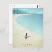 Hawaii Vintage Reiseplakat - Art Postkarte (Vorne/Hinten)