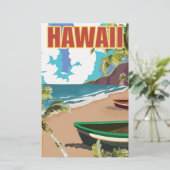 Hawaii Vintage Reiseplakat Briefpapier (Stehend Vorderseite)