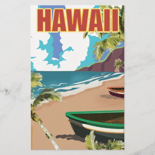 Hawaii Vintage Reiseplakat Briefpapier (Vorderseite)