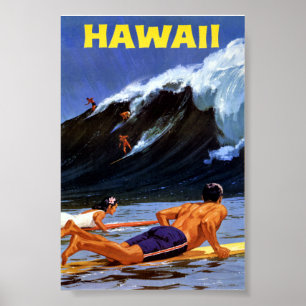 Hawaii Vintage-Reiseplakat restauriert Poster