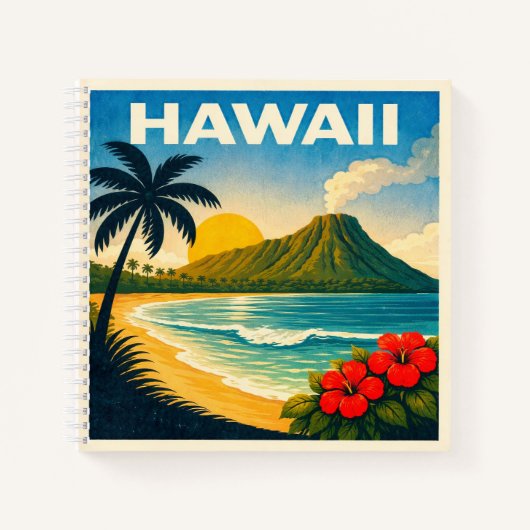 Hawaii Vintage Reiseposter Notizbuch (Vorderseite)