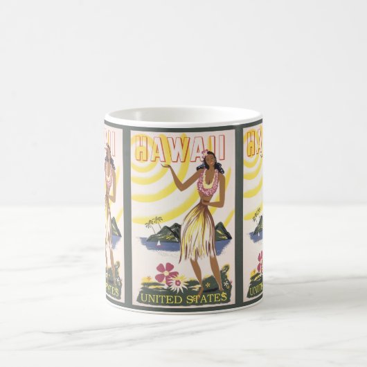 Hawaii Vintage Travel Kaffeetasse (Mittel)