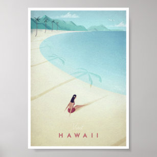 Hawaii Vintage Travel Poster