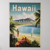 Hawaii Vintage Travel Poster (Vorne)
