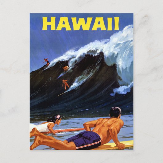 Hawaii Vintage Travel Poster neu Postkarte (Vorderseite)
