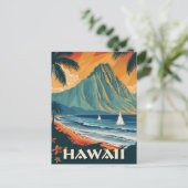 Hawaii Vintage Travel Postkarte (Stehend Vorderseite)