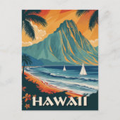 Hawaii Vintage Travel Postkarte (Vorderseite)
