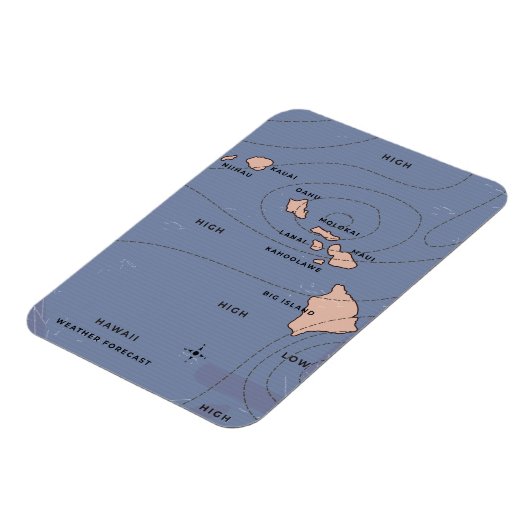 Hawaii Vintage Wettervorhersage Magnet (Linke Seite)