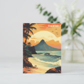 Hawaii Volcano Beach Vintage Travel Postkarte (Stehend Vorderseite)