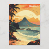 Hawaii Volcano Beach Vintage Travel Postkarte (Vorderseite)