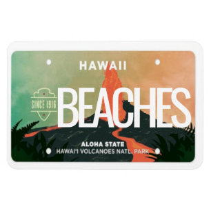 Hawaii Volcano License Plate Flexible Magnet