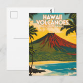 Hawaii Volcanoes National Park Travel Poster Postkarte (Vorne/Hinten)