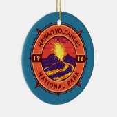 Hawaii Volcanoes Nationalpark Retro Kompass Keramik Ornament (Rechts)