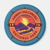 Hawaii Volcanoes Nationalpark Retro Kompass Magnet (Vorne)