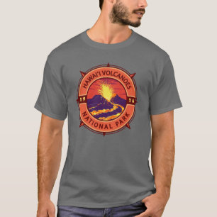 Hawaii Volcanoes Nationalpark Retro Kompass T-Shirt