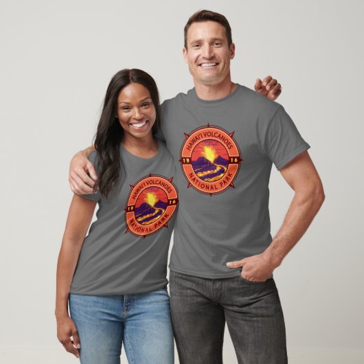 Hawaii Volcanoes Nationalpark Retro Kompass T-Shirt (Unisex)