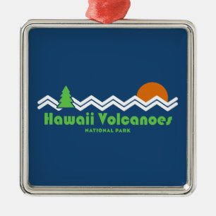 Hawaii Volcanoes Nationalpark Retro Ornament Aus Metall