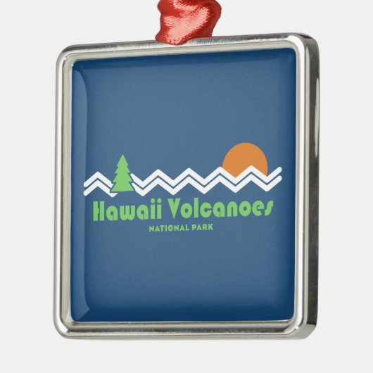 Hawaii Volcanoes Nationalpark Retro Ornament Aus Metall (Links)