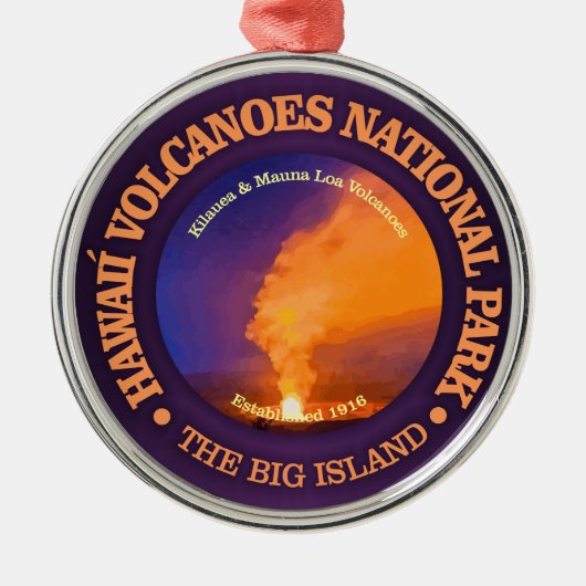 Hawaii Volcanoes-Nationalpark Silbernes Ornament (Vorne)