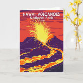 Hawaii Volcanoes Nationalpark Vintag Karte (Gelbe Blume)