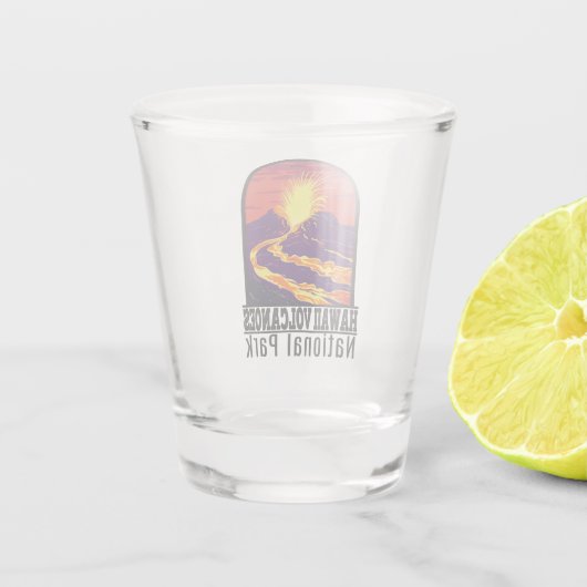 Hawaii Volcanoes Nationalpark Vintag Schnapsglas (Rückseite)