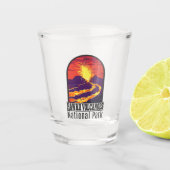 Hawaii Volcanoes Nationalpark Vintag Schnapsglas (Vorderseite)