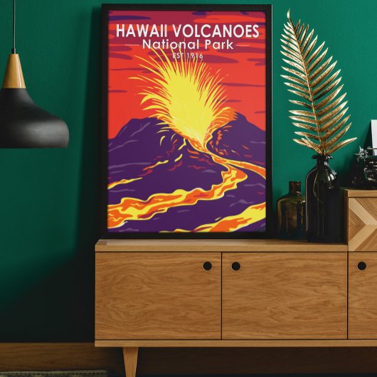 Hawaii Volcanoes Nationalpark Vintage Poster