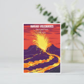 Hawaii Volcanoes Nationalpark Vintages Retro Postkarte (Stehend Vorderseite)