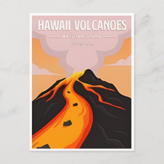 Hawaii Volcanoes Nationalpark Vintages Retro Postkarte (Vorderseite)