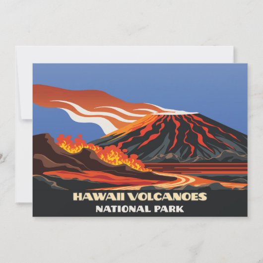 Hawaii Volcanoes Nationalpark Wedding Table Sign Einladung (Vorderseite)