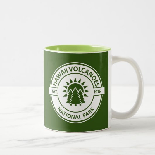Hawaii Volcanoes-Nationalpark Zweifarbige Tasse (Rechts)