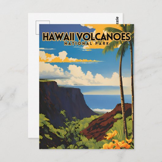 Hawaii Volcanois Nationalpark Vintage Reise Postkarte (Vorne/Hinten)