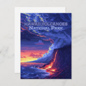 Hawaii Volcanos Nationalpark Big Island Card (Vorne/Hinten)
