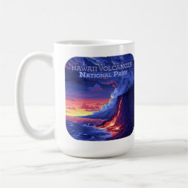 Hawaii Volcanos Nationalpark Große Insel Retro Kaffeetasse