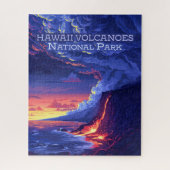 Hawaii Volcanos Nationalpark Große Insel Retro Puzzle (Vertikal)