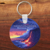 Hawaii Volcanos Nationalpark Große Insel Retro Schlüsselanhänger (Rückseite)