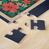 Hawaii-Vulkan-Illustration Reise Kunst Vintage Puzzle (Seite)