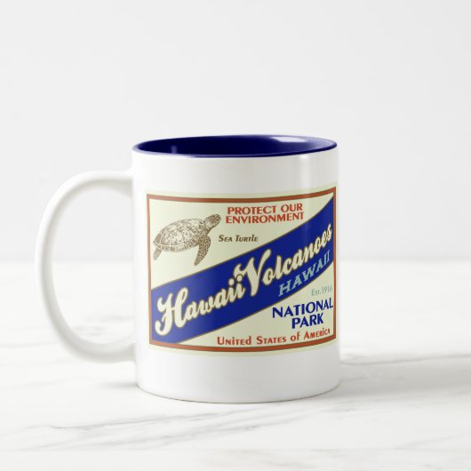 Hawaii-Vulkan-Nationalpark (Schildkröte) Zweifarbige Tasse (Links)