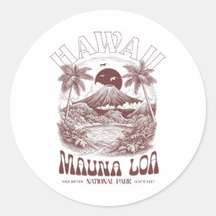 Hawaii Vulkan Vintage Outdoor Bergwandern Runder Aufkleber
