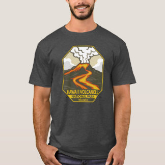 Hawaii Vulkane Nationalpark Kilauea Retro Emblem T-Shirt