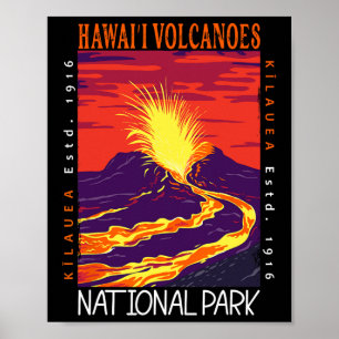 Hawaii-Vulkane-Nationalpark Kilauea-Vulkan Vin Poster